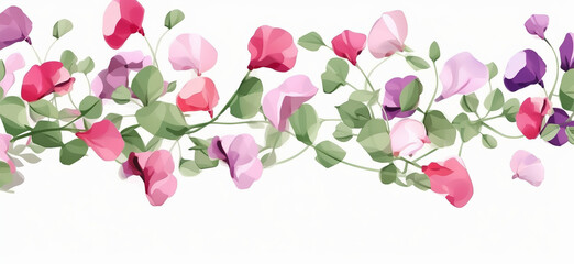 a bouquet watercolor flower border