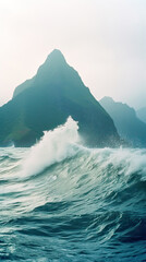 Rocky Coastline with Crashing Waves,waves crashing on the rocks