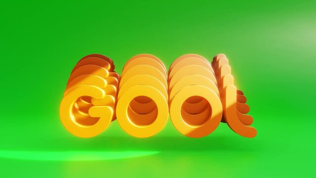 animated 3d word of footbal gool looping animation