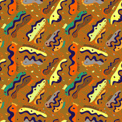 Abstract colorful surreal pattern with wave shapes