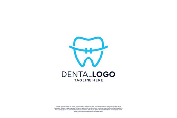 Dental braces logo, dental implant, dental logo design.