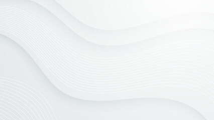 Abstract light gray and white line curve smooth modern wave texture with space background vector illustration