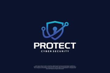 Obraz premium Shield protection logo design inspiration.