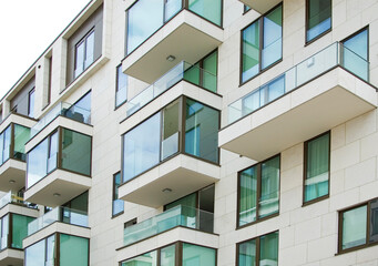 Modern facade of a residential building.