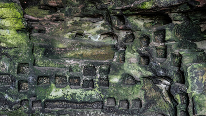Wall pattern of Dove Cave  in East Wemyss.