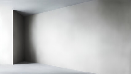 An empty room with white walls. A blank for design with free space on the wall of the room. AI generation
