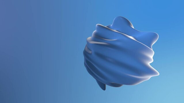 3d animation of an abstract sphere with smooth wavy lines on the surface