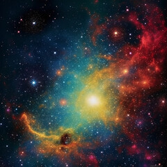 Naklejka premium galaxy, stars, outer space, aurora borealis