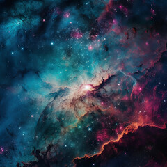 Obraz na płótnie Canvas galaxy, stars, outer space, aurora borealis