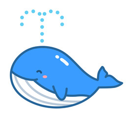 可愛いシンプルな鯨