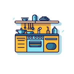 VECTOR ICON OF A KITCHEN FLAT DESIGN