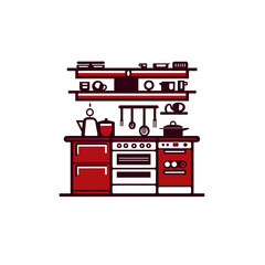 VECTOR ICON OF A KITCHEN FLAT DESIGN