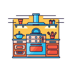 VECTOR ICON OF A KITCHEN FLAT DESIGN