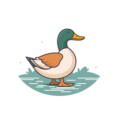 Obraz premium VECTOR ICON OF A DUCK FLAT DESIGN