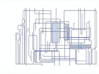 Abstract virtual mesh blueprint drawing. AI generated illustration