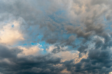 Incredibly beautiful clouds with a blue gap