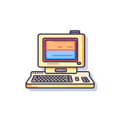 VECTOR ICON OF A COMPUTER LAPTOP FLAT DESIGN