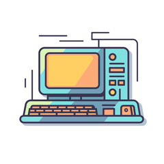 VECTOR ICON OF A COMPUTER LAPTOP FLAT DESIGN