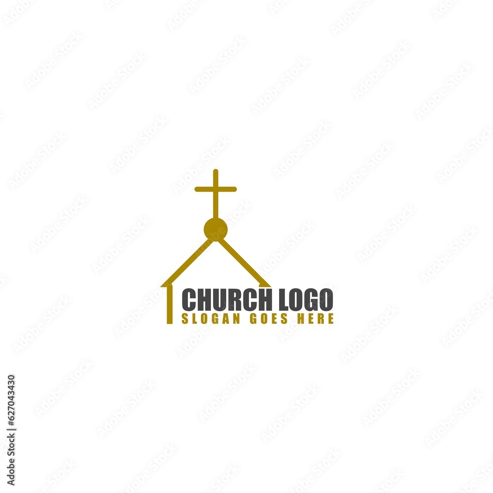 Wall mural Church logo template isolated on white background