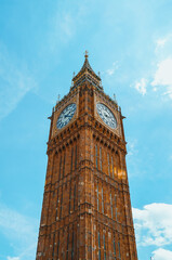 Fototapeta na wymiar Big Ben clock tower on sunny day