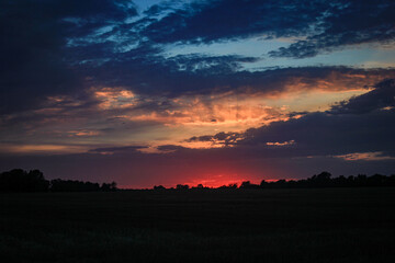Obraz premium sunset over kansas
