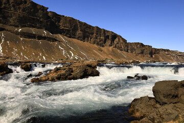 View on a waterfall in the south of Iceland