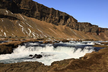 View on a waterfall in the south of Iceland