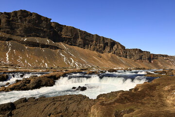 View on a waterfall in the south of Iceland