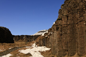 view of a mountain landscape in south iceland