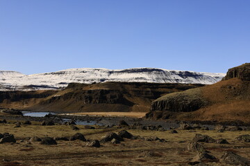 View on a mountain in the south of Iceland