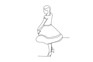 Side view of a woman dancing. Fiestas patrias chile