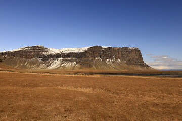 View of Lómagnúpur which is a mountain located in the south of iceland 