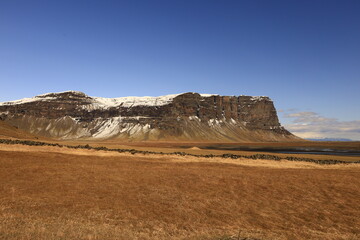 View of Lómagnúpur which is a mountain located in the south of iceland 