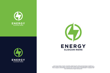 Solar energy logo design with creative concept.