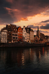 Strasbourg, France during the sunset