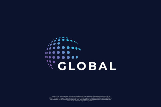 Global network connection logo design. Business concept. Vector illustrator.