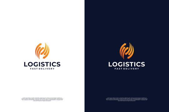 Modern delivery service logo design. Logistic logo innovation.
