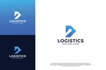 Delivery logo concept, package, courier, logistic design template.