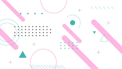 Abstract geometric shapes set. Memphis design, bauhaus retro elements. For web, vintage, advertisement, commercial banner, poster, billboard, sale, brochures, covers. Vector geometric shapes