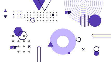 Obraz premium Memphis design, retro elements for web, vintage, advertisement, commercial banner, poster, leaflet, billboard, sale. Collection trendy halftone vector geometric shapes.