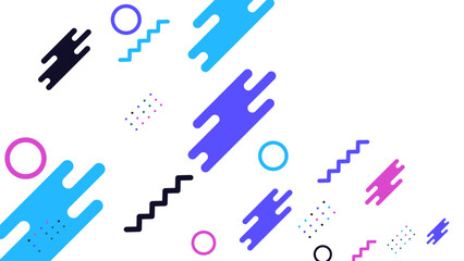 Abstract seamless pattern 80s 90s with geometric shapes in the Memphis style. Vector retro hipster print