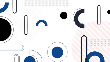 Fototapeta premium Memphis geometric shapes, abstract modern minimal line elements and vector symbols. Memphis pattern geometric shapes of circle, triangle and color dots, vintage retro art forms and figures for pattern