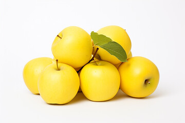 yellow apples on a white background