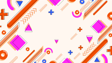 abstract memphis geometri background template