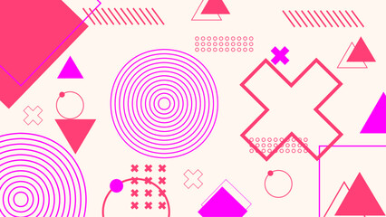 Memphis design elements mega set. Vector abstract geometric line graphic shapes, modern hipster circle triangle template colorful illustration