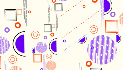 Memphis seamless pattern. Abstract geometric shape printing. Repeated graphic element printed. Geometrical texture. Geometry background. Repeating pattern. Modern geo design for print. Vector