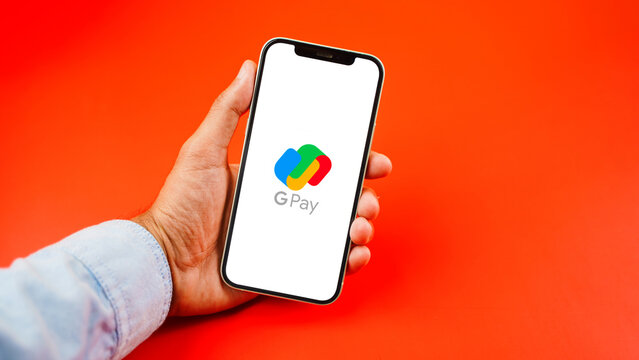 Google Pay or Gpay app on the mobile phone screen, payment application: Kolkata, India - August 02 2023