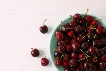 Naklejka na ściany i meble cherries on a plate