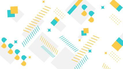 Abstract minimalist geometric shapes on white background