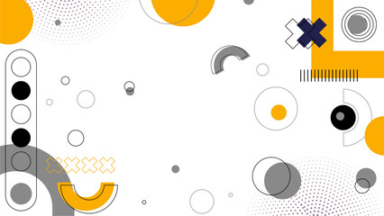 Obraz premium Abstract minimalist geometric shapes on white background